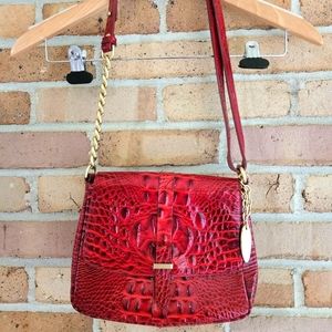 *SOLD*RARE Brahmin Red Alligator/Crocodile Embossed Shoulder Handbag